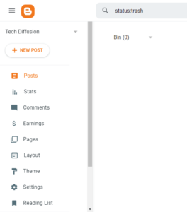 Navigation Menu Section, About blogger platform